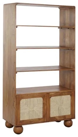 Etajera, maro, din lemn de acacia si rattan, Oasis