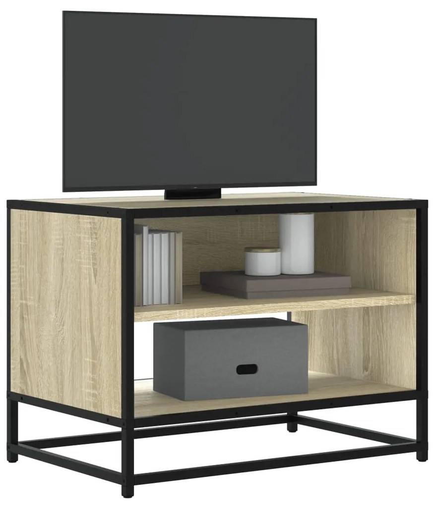 vidaXL Comodă TV, stejar sonoma, 61x40x46 cm, lemn prelucrat și metal