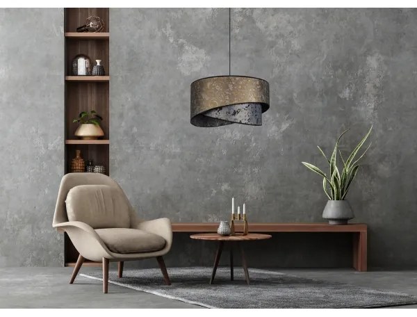 Lustră pe cablu REZO 1xE27/60W/230V gri/aurie