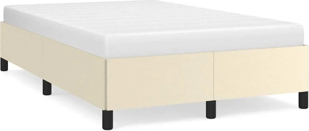 vidaXL Cadru de pat fără saltea cremă 120x190 cm piele artificială