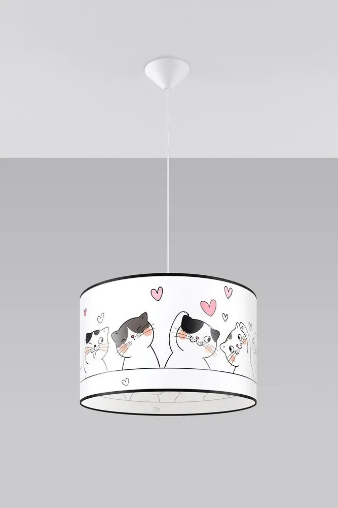 Lustră pentru copii albă Puss – Sollux