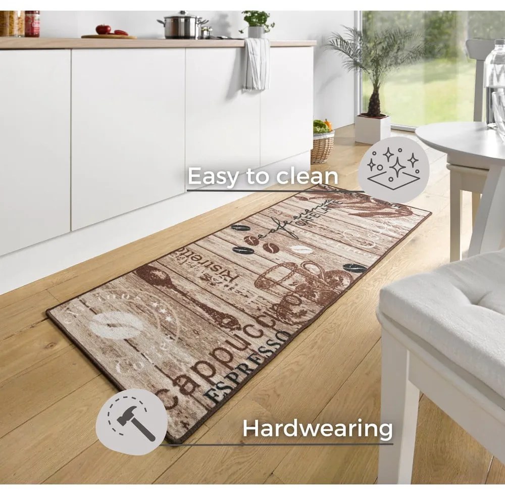 Covor tip traversă de bucătărie Hanse Home Delicious Coffee, 67x180 cm, maro