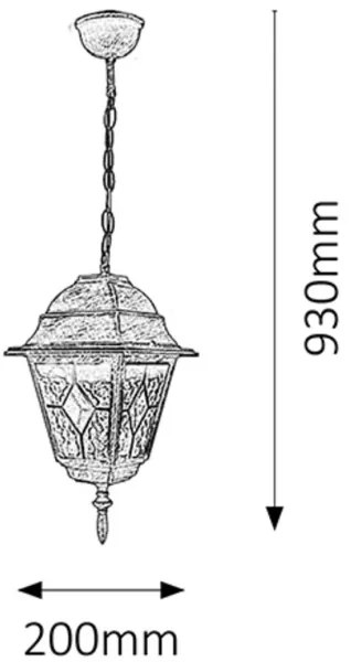 Rabalux 8184 - Lustr exterior MONACO 1xE27/60W/230V