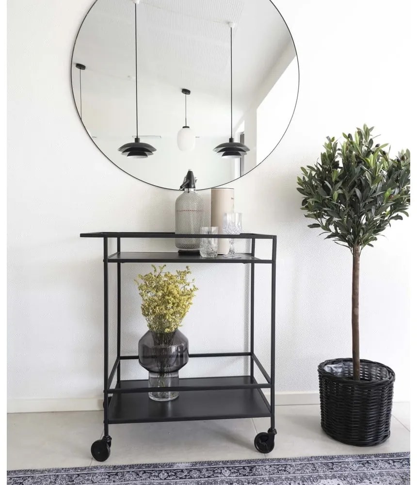 Cărucior de bar cu structură din oțel House Nordic Vita, negru