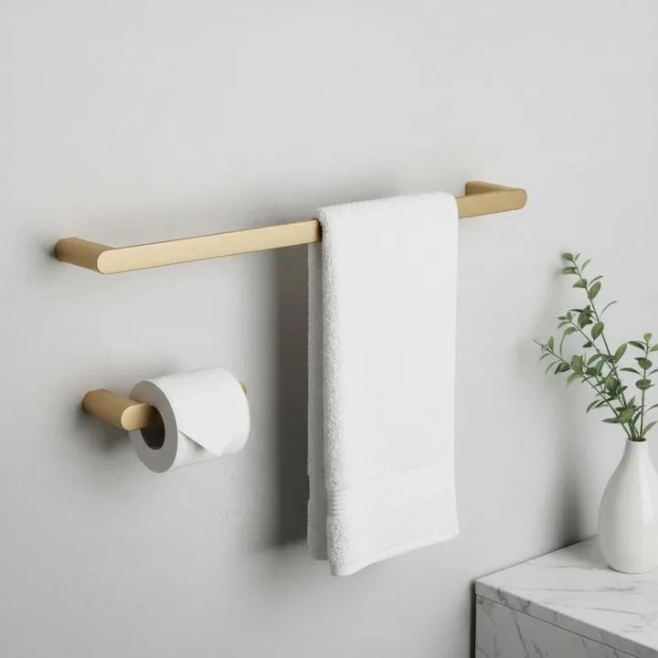 Set accesorii pentru baie Mati auriu periat 4 piese