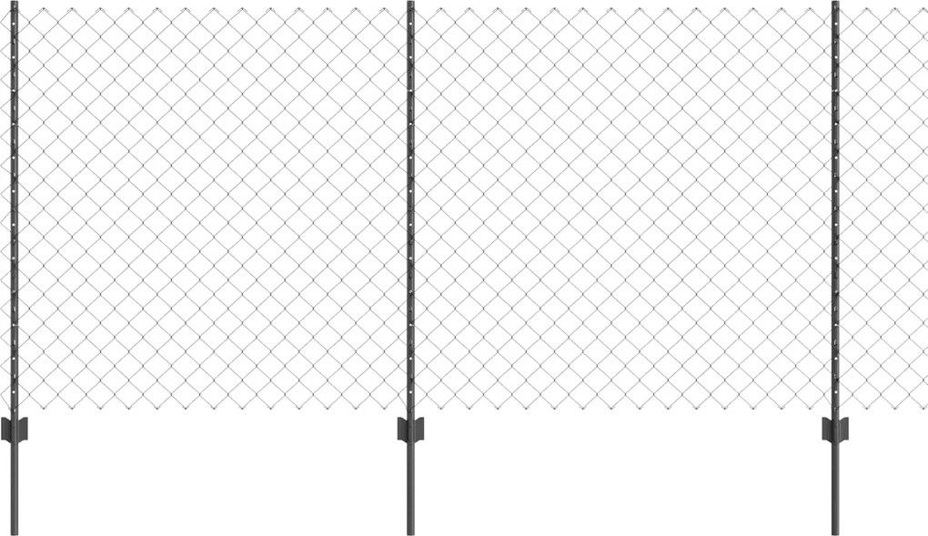 vidaXL Gard cu Stâlp Gri 1,2 x 25 m Oțel și PVC