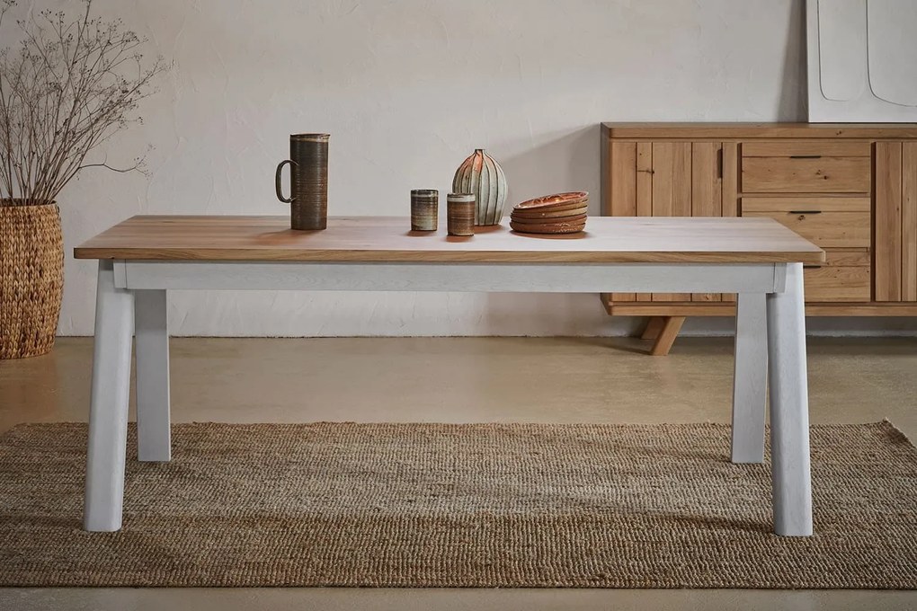 Masă lemn masiv Dining Havana Personalizabilă, 77 × 100 × 160 cm - Tabac