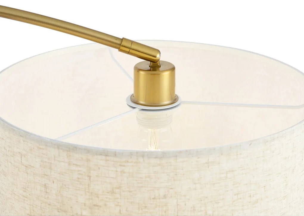 Lampă arcuită modernă alamă cu abajur bej - Vinossa