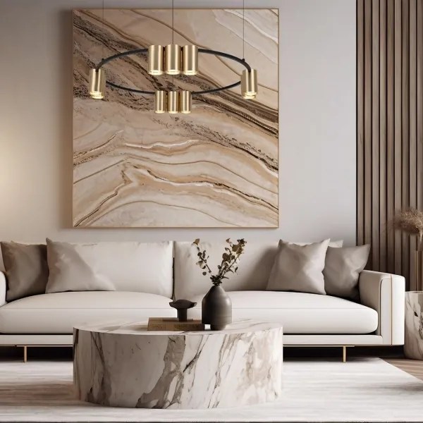 Lustră pe cablu GENESIS 10xGU10/8W/230V auriu