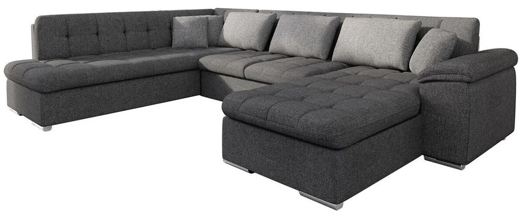 Colțar Miami 125 Funcția de dormit, 348x205x76cm, 144 kg, Picioare: Plastic
