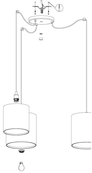 Eglo 43403 - Lustră pe cablu ARNHEM 3xE27/40W/230V