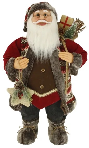 Decorațiune Moș Crăciun Bordo 80cm