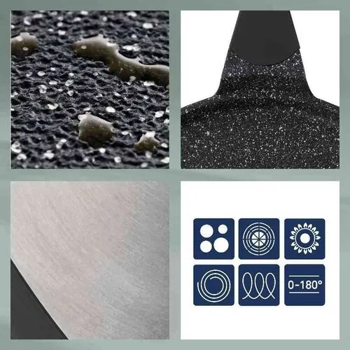 Kela Wok cu capac STELLA NOVA, aluminiu turnat,negru, 30 cm, 5 l