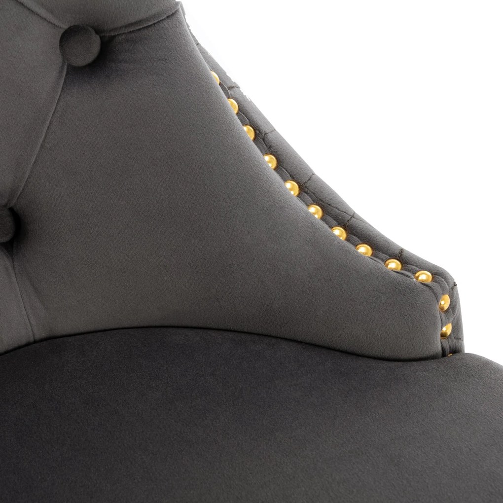 Set de 4 scaune de sufragerie tapițate în catifea, Gri | Aosom Romania