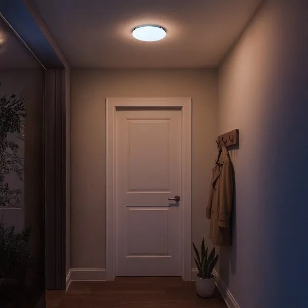 Plafonieră LED pentru baie MAYA, 15 W, 230 V, Ø 33 cm, IP44, crom lucios