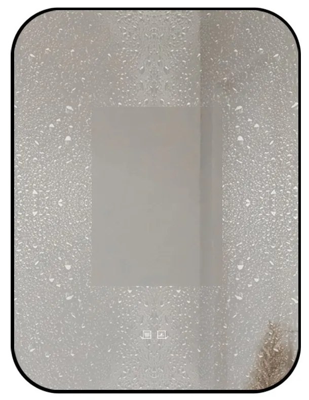 🪞 Oglindă LED cu Touch și Funcție Dezaburire – Ramă Negru, 60x80 cm, Model J187-6080 Smack