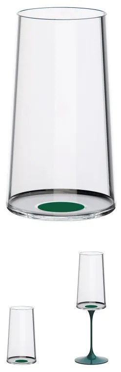 Set 2 pahare dе cristal Trebonn SplitGlass 2025133, 320 ml, Ø7.8x12.5 cm, Posibilitate atasare picior, Verde