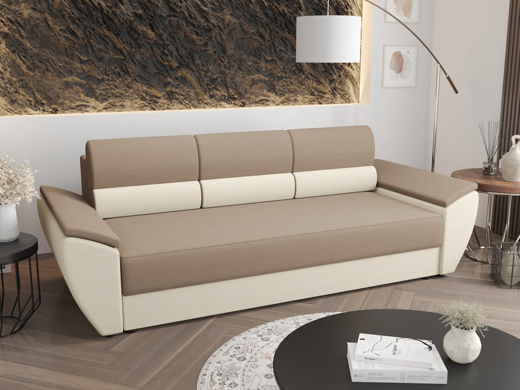 Canapea trei locuri Radiant Bis (Maro + crem). 1056842