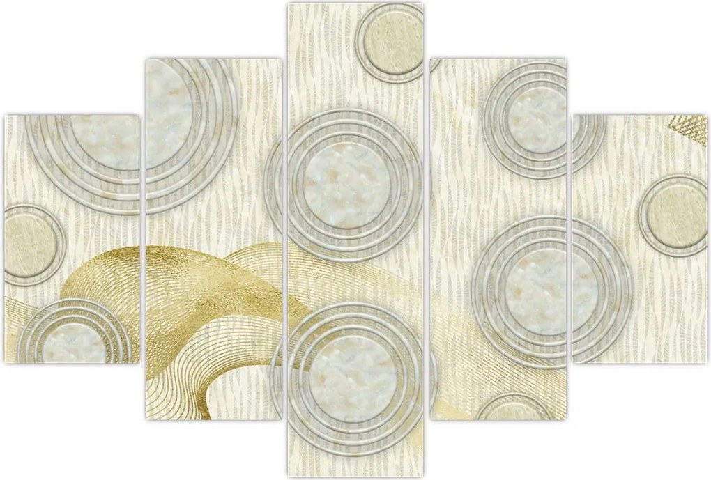 Tablou - Abstract, cercuri de marmură (150x105 cm)