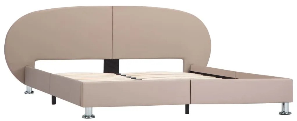 285422 vidaXL Cadru de pat, cappuccino, 120 x 200 cm, piele ecologică
