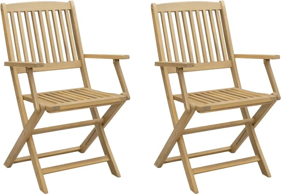 vidaXL Scaune grădină pliante 2 buc. 54x61x88 cm lemn masiv acacia