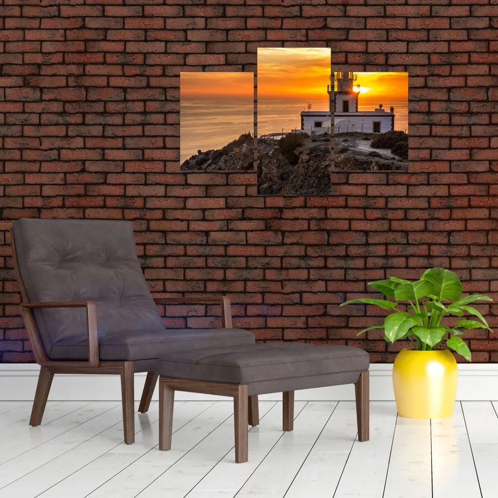 Tablou cu far în apus de soare (90x60 cm)