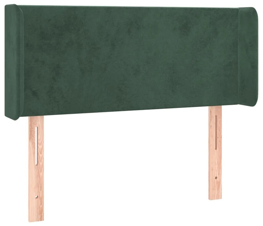 3118527 vidaXL Tăblie pat cu aripioare verde închis 93x16x78/88 cm catifea