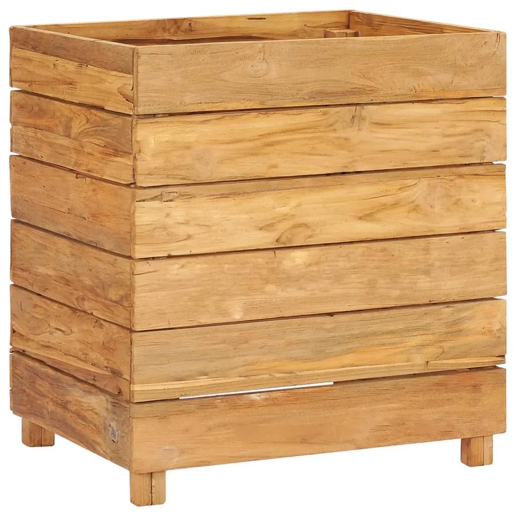 Strat inaltat, 50x40x55 cm, lemn de tec reciclat si otel 1, 50 x 40 x 55 cm