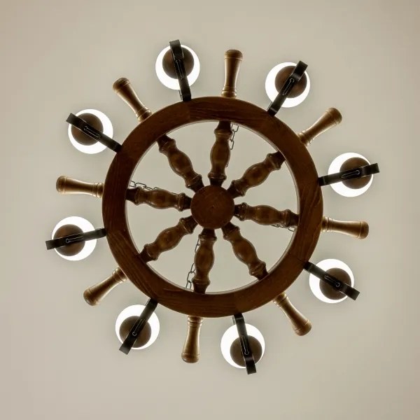 Brilagi - Candelabru pe lanț TIMONA 8xE14/40W/230V Ø70 cm fag/nuc