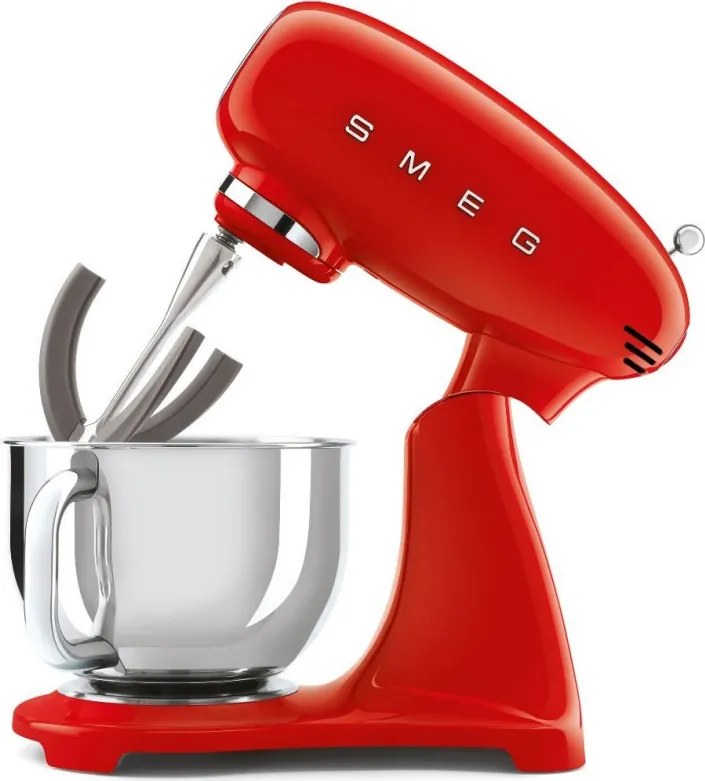 Mixer planetar SMEG SMF03RDEU, 800 W, 4,8 l, 10 viteze, Functie de pornire treptata, Rosu