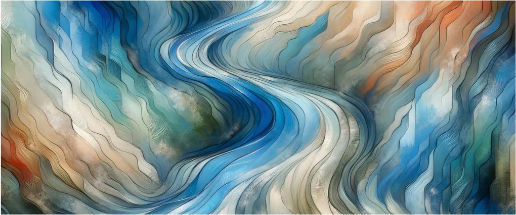 Tablou - Curent abstract (120x50 cm)