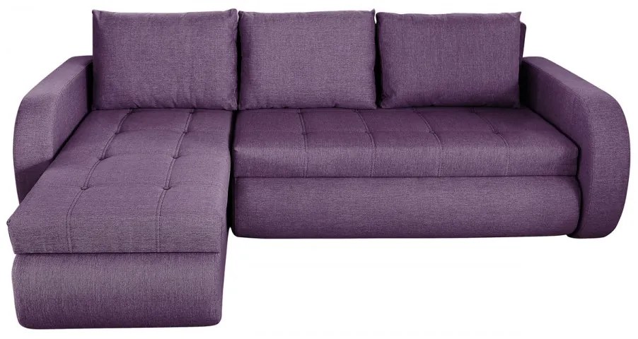 Coltar extensibil reversibil Genoa Purple 243x141x81 cm cu lada de depozitare