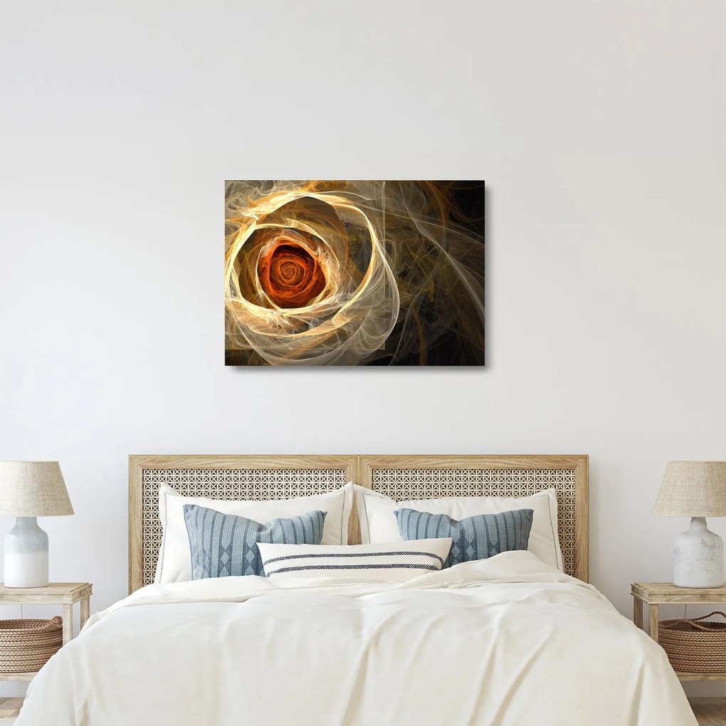 Tablou pe sticlă - Trandafir sufletului artistic (70x50 cm)