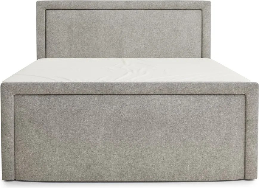 Pat boxspring grej cu spațiu de depozitare 200x200 cm Fresco – Maison de Rêve