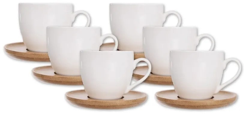 Set de 6 cești din porțelan alb de 125 ml Whiteline - Orion