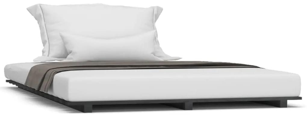824602 vidaXL Cadru de pat, negru, 120x190 cm, lemn masiv pin