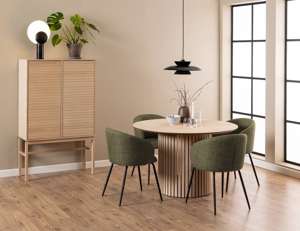 MAZZONI EXPORT CLARA Verde Măsliniu (material Basel 77)/picioare negre - SCAUN MODERN ADÂNC TAPIȚAT PENTRU SALON/LIVING/BIROU LOFT