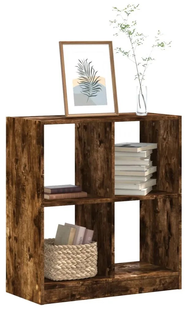 vidaXL Bibliotecă, stejar afumat, 68,5x32x75 cm, lemn prelucrat