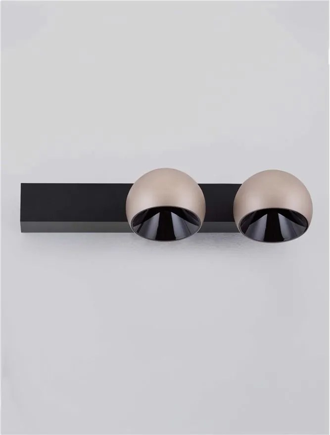 Plafoniera LED moderna stil minimalist LUSA 2L negru/cafeniu