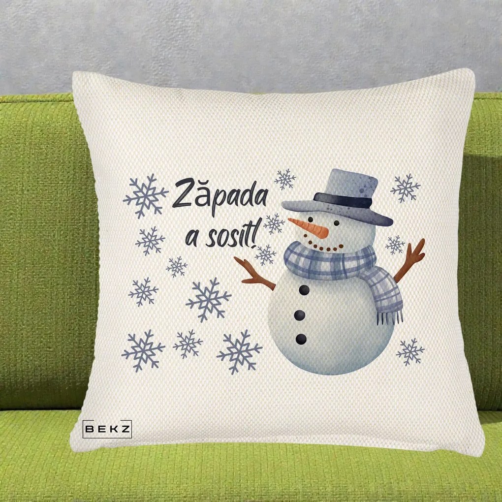 Perna Decorativa Zapada a Sosit Om de Zapada, 40x40 cm, Crem Reliefat, Husa Detasabila, Perna Inclusa, BEKZ®