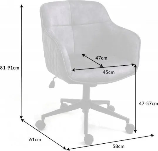 Scaun de birou elegant Euphoria, catifea gri inchis