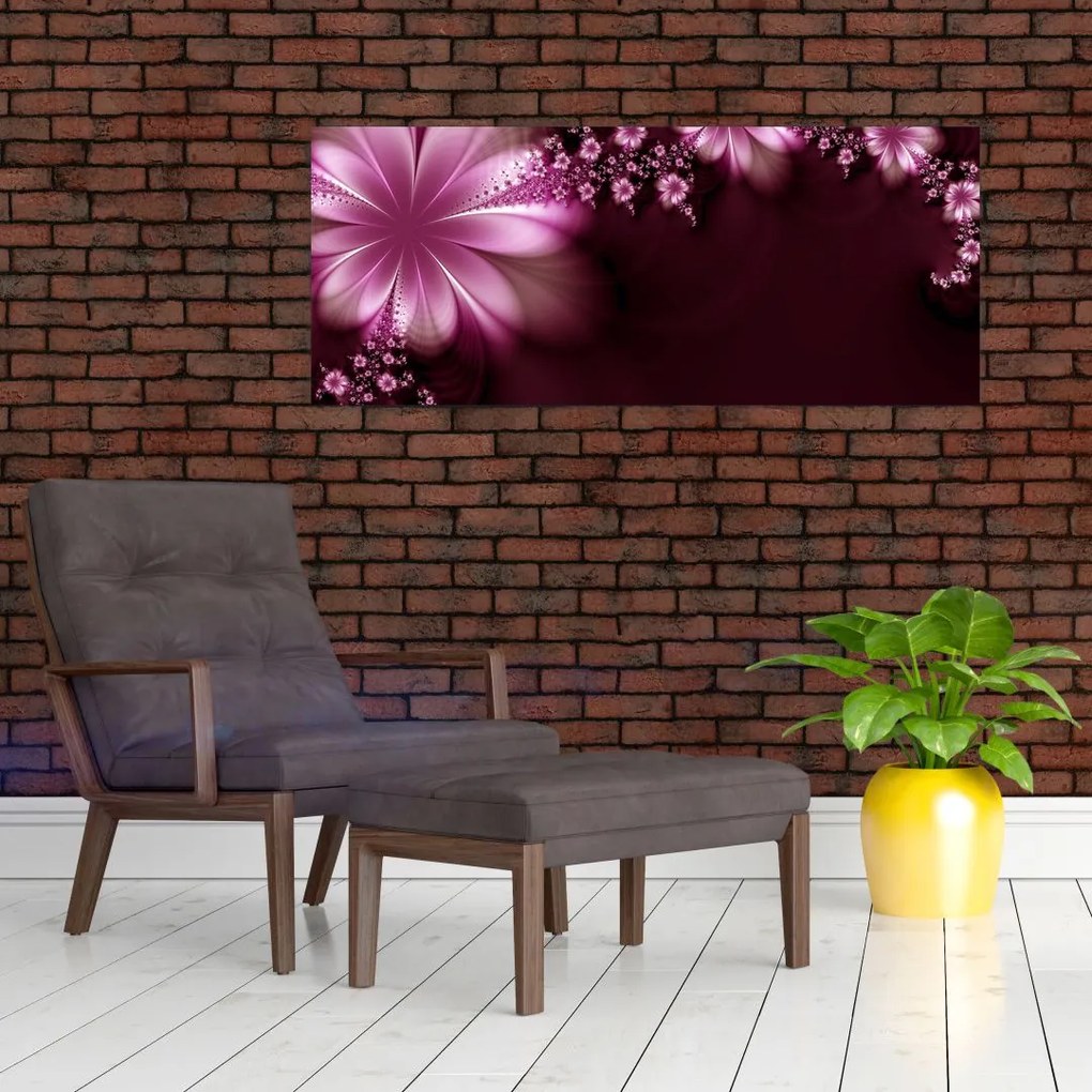 Tablou cu abstracție - flori (120x50 cm)