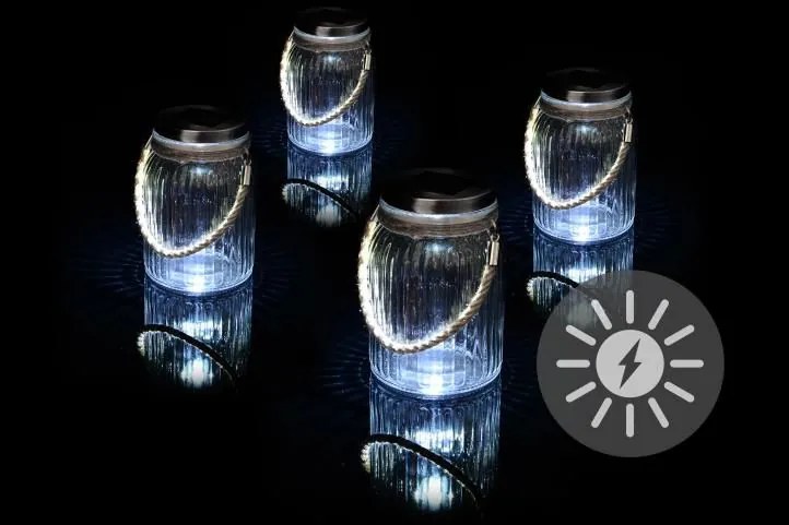 Set de 4 bucăți de iluminat solar - sticlă suspendată
