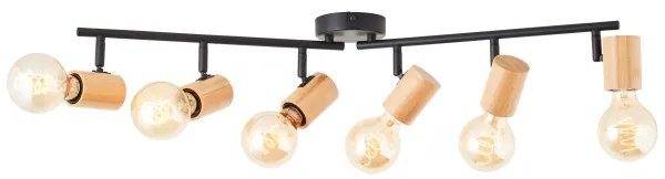 Brilliant - Spot KERRY 6xE27/40W/230V negru/bambus