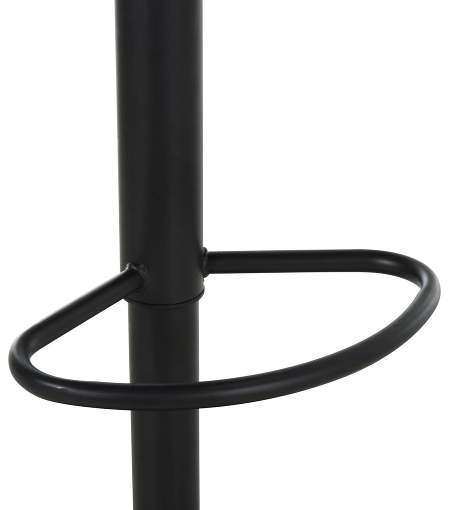 HOMCOM Set de 2 Scaune de Bar Moderne Scaun Pivotant Spatar Reglabil pe Inaltime din Lemn Metal 5 Roti Pivotante Robuste Negru