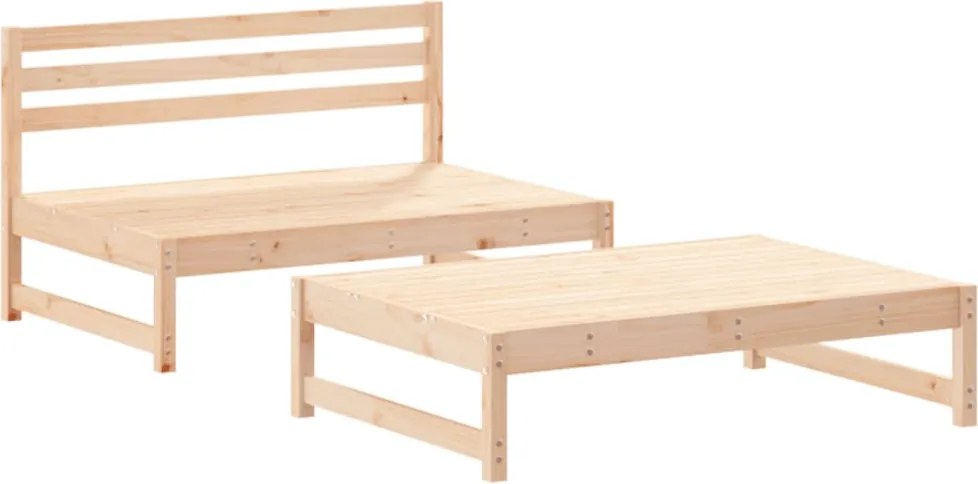 vidaXL Set mobilier relaxare de grădină, 2 piese, lemn masiv de pin