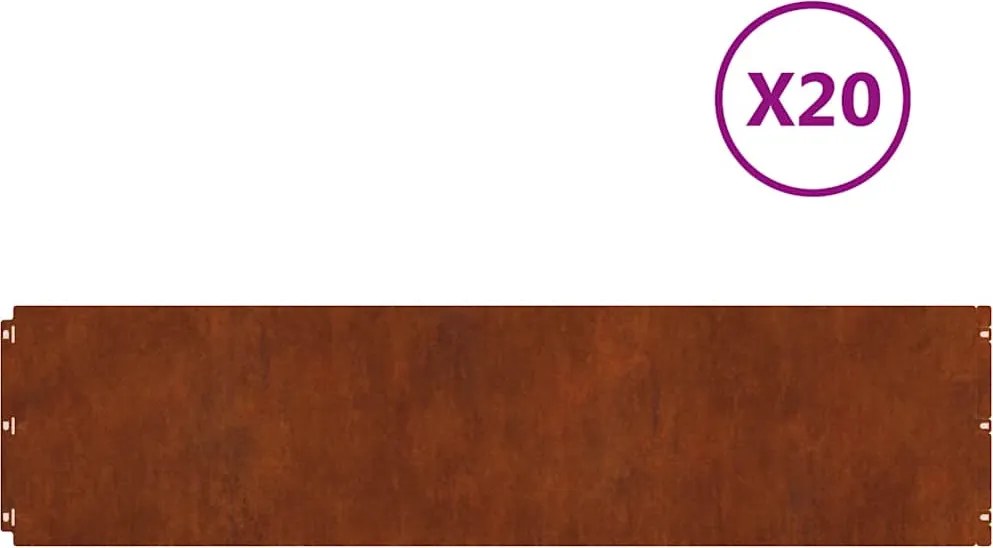 vidaXL Borduri pentru gazon 20 buc Oțel flexibil pentru intemperii