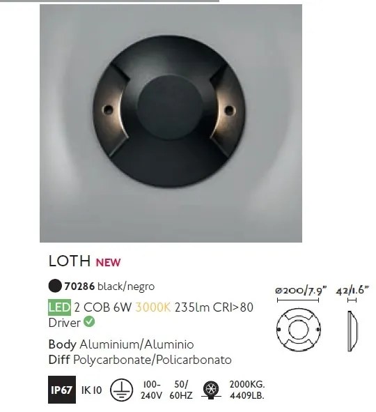 Spot LED / Corp semnalizare de iluminat exterior IP67 LOTH-2