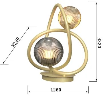 Lampă LED de masă METZ Wofi 8015-204 2xG9/3,5W/230V auriu/gri