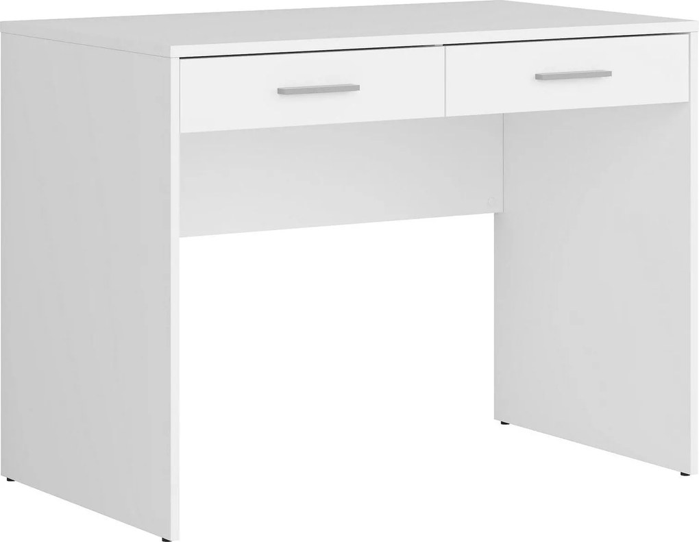 Birou NEPO PLUS, alb, PAL laminat, cu 2 sertare, 100x59x76 cm